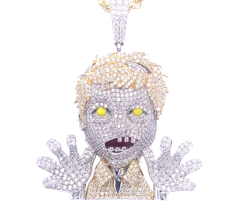 Zombie Charm 4 CT ROUND DIAMOND 10K YELLOW GOLD - Image 1