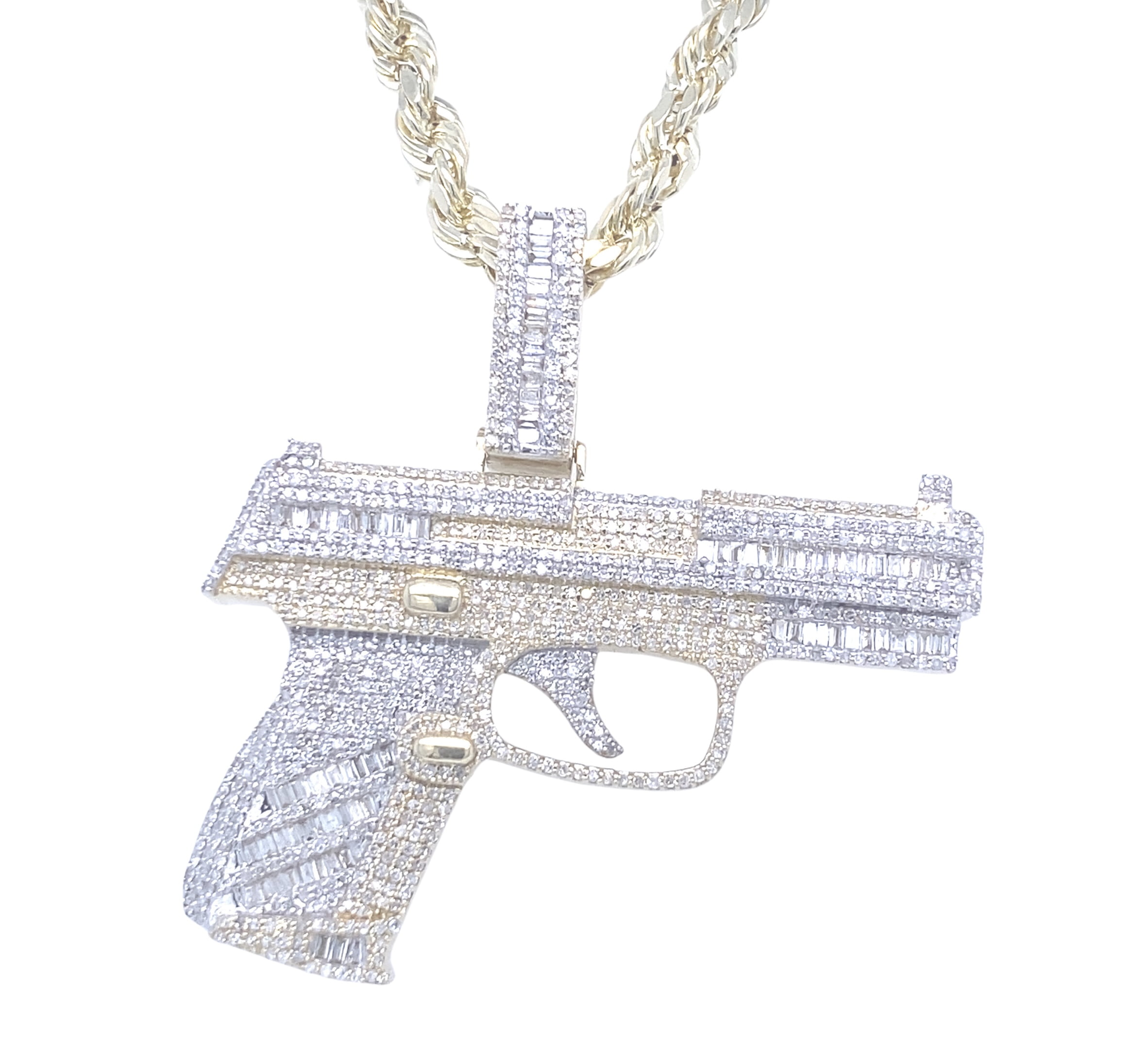 Gun Charm 2.55 CT ROUND DIAMOND 10K YELLOW GOLD - Image 1